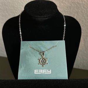 🚨🆕⭐️EFFY captains/ship wheel silver tone necklace